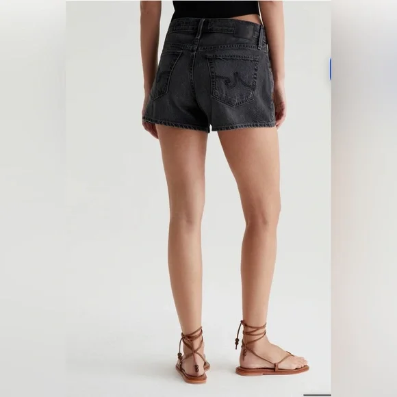 AG Adriano Goldschmied Hailey Relaxed Jean Short Black Stone 28 - Picture 4 of 11